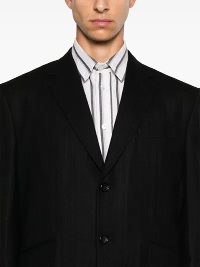 Junya Watanabe Pinstripe Coat In Schwarz