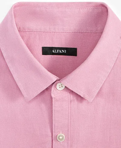 Alfani Men's Short-sleeve Solid Textured Shirt, Created For Macy's In Lilac Mauve
