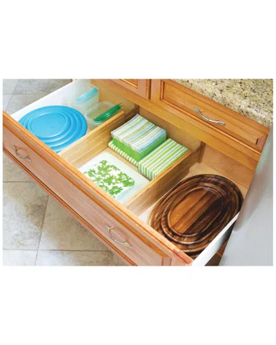 Lipper International Set Of 2 Bamboo Deep Kitchen Drawer Dividers In Brown