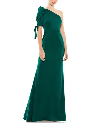 Mac Duggal One Shoulder Sequined Gown In Green