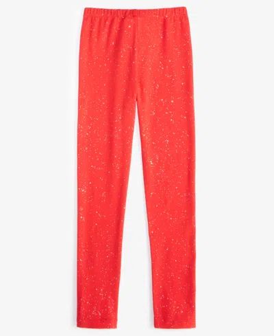 Epic Threads Little & Big Girls Glitter Leggings, Created For Macy's In Cherry Candy