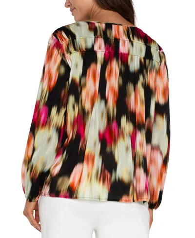 Liverpool Los Angeles Women's Long-sleeve Floral Top In Star Ruby Floral