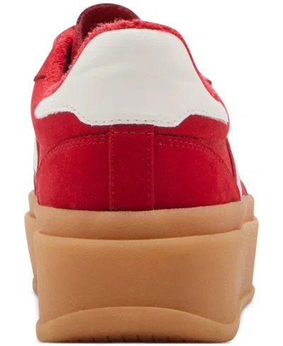 Madden Girl Womens Lace-up Suede Casual And Fashion Sneakers In Red Multi