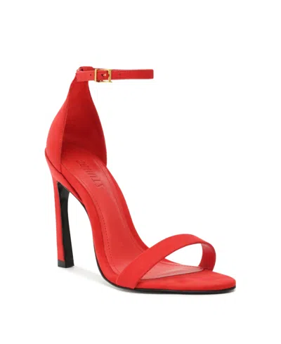 Schutz Cadey-lee Curve Ankle Strap Sandal In Red