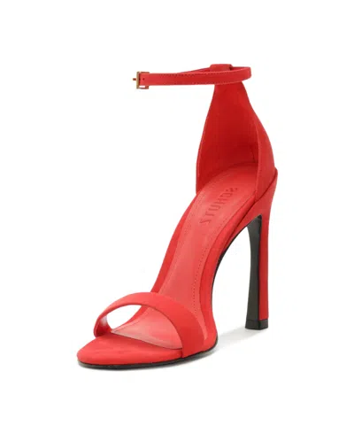 Schutz Cadey-lee Curve Ankle Strap Sandal In Red