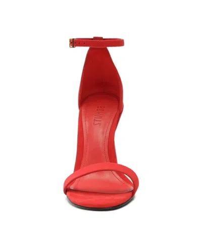 Shop Schutz Women's Cadey-lee Curve High Heel Sandals In Red