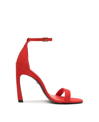Schutz Cadey-lee Curve Ankle Strap Sandal In Red