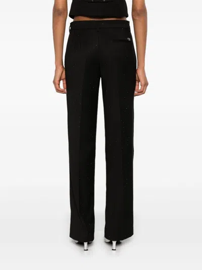 Shop Liu •jo Twill Trousers In Black