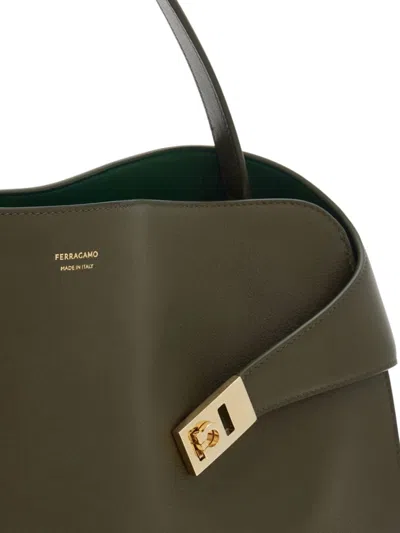 Ferragamo Medium Hug Shoulder Bag In Green