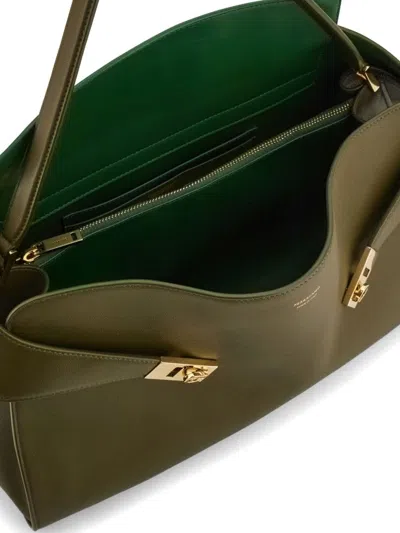Ferragamo Medium Hug Shoulder Bag In Green
