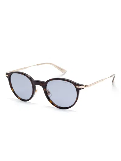 Montblanc Round-frame Sunglasses In Brown
