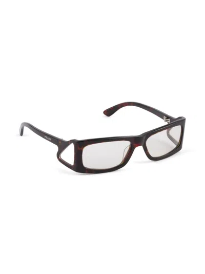 Prada Rectangle-frame Sunglasses In Brown