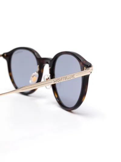 Montblanc Round-frame Sunglasses In Brown