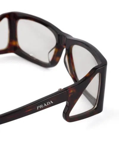Prada Rectangle-frame Sunglasses In Brown