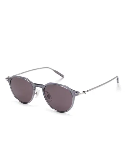 Montblanc Round-frame Sunglasses In Grey