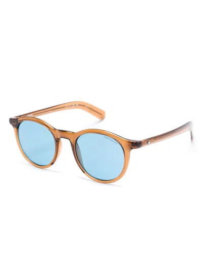 Montblanc Round-frame Sunglasses In Brown