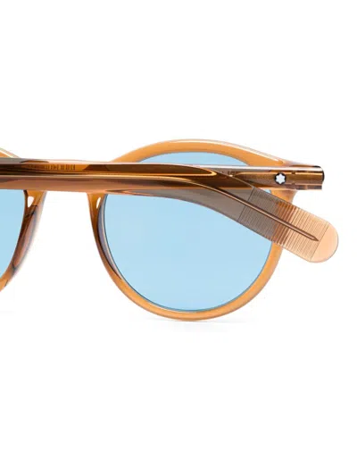 Montblanc Round-frame Sunglasses In Brown