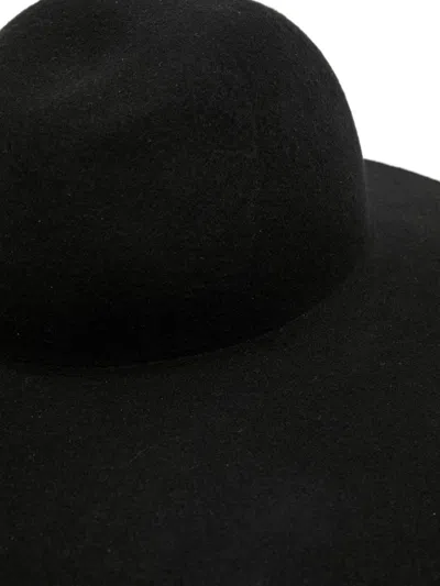 Yohji Yamamoto Wool Fedora Hat In Black