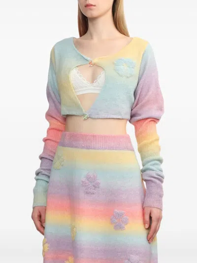 Susan Fang Gradient Knitted Cardigan In Blue