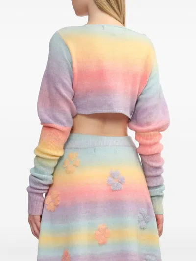 Susan Fang Gradient Knitted Cardigan In Blue