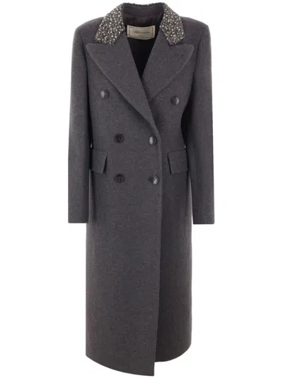 Blumarine Coats In Grey