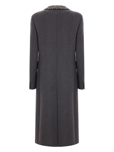 Blumarine Coats In Grey