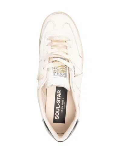 Golden Goose Soul Star Low-top Leather Sneakers With Used Effect In Neutrals