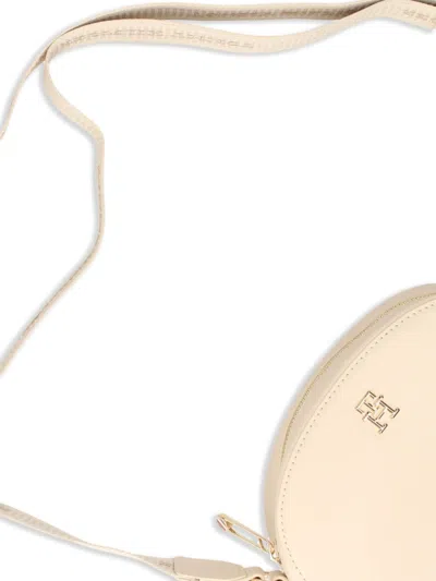 Tommy Hilfiger Ht-logo Plaque Crossbody Bag In Neutrals