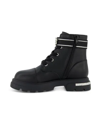 Jessica Simpson Little And Big Girls Rosa Brooch Moto Boot In Black