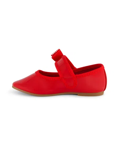 Jessica Simpson Toddler Girls Amy Crystal Bow Ballet Flat In Red