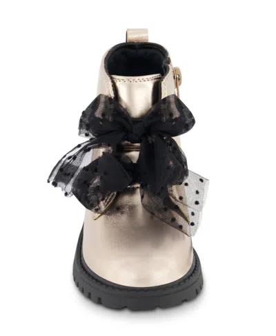 Jessica Simpson Toddler Girls Daria Double Bow Ankle Boot In Champagne