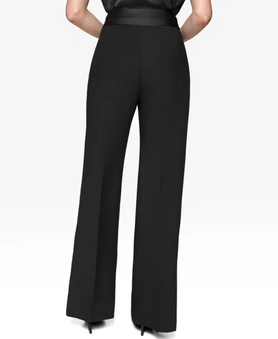 Karl Lagerfeld Women's Wide-leg Foldover-waist Pants In Black