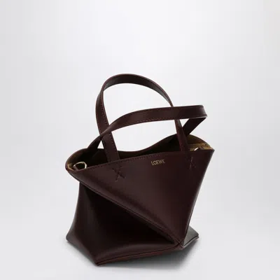 Loewe Puzzle Fold Convertible Medium Leather Tote In Burgundy