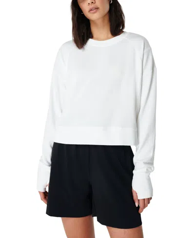 Sweaty Betty After Class Cropped Sweatshirt In Lily White