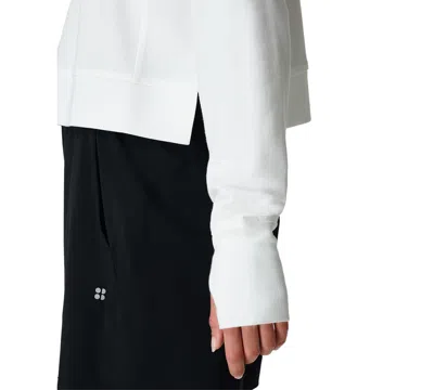 Sweaty Betty After Class Cropped Sweatshirt In Lily White