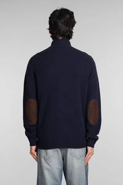 Shop Barbour Blue Wool Cardigan