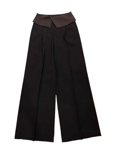 Shop Karl Lagerfeld Karl Studio Wide Leg Pants In Black