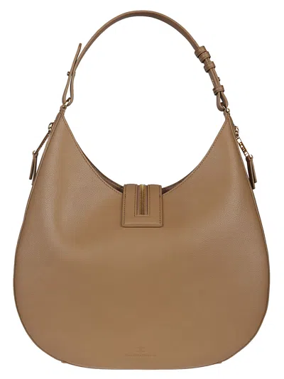 Shop Elisabetta Franchi Hobo Bag In Brown