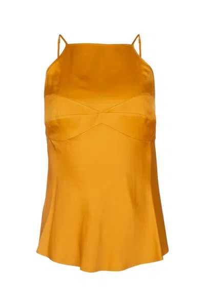 Calvin Klein Slim Halter Tank Top Tank Top In Giallo