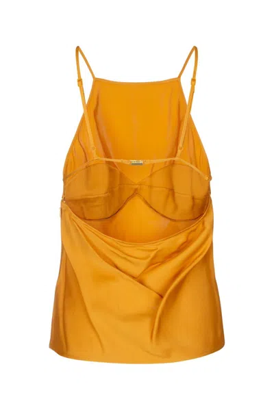 Calvin Klein Slim Halter Tank Top Tank Top In Giallo