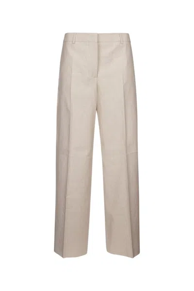 Shop Calvin Klein Mid Rise Wide Leg Trousers Pants