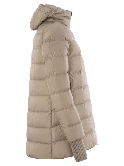 Herno Medium Down Jacket With Hood In Chantilly