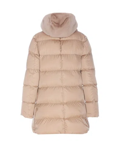 Herno A-shape Down Jacket With Removable Faux Fur Hood In Chantilly