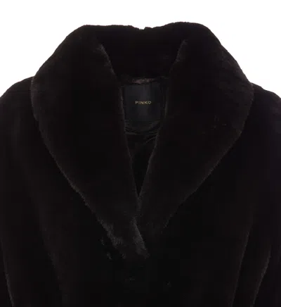 Shop Pinko Comore Fake Fur Coat In Marrone