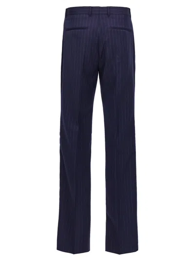 Shop Givenchy Pinstripe Pants In Deep Blue