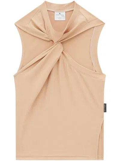 Shop Courrèges Cut-out Sleeveless Top In Dune