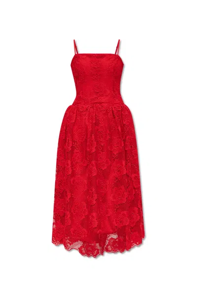 Shop Self-portrait Self Portrait Lace Dress In Red