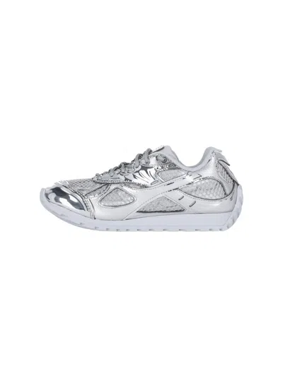 Shop Bottega Veneta Orbit Sneakers In Silver