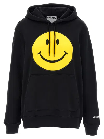 Shop Moschino Smiley Hoodie In Black