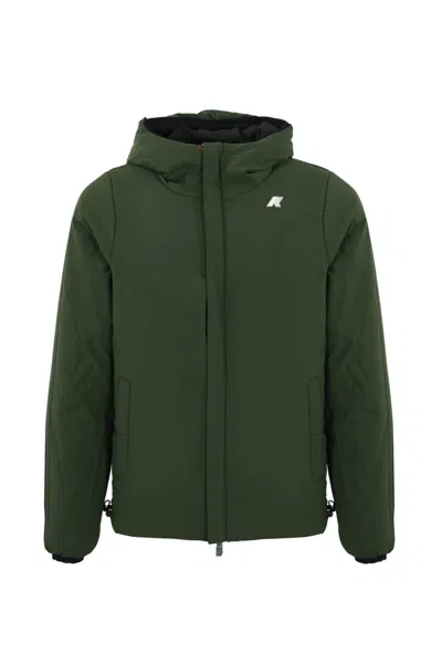 Shop K-way Jack St Warm Reversible Jacket In Nero Verde